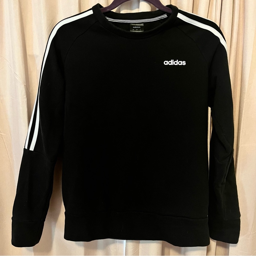 Adidas women's black crew neck sweatshirt, size small